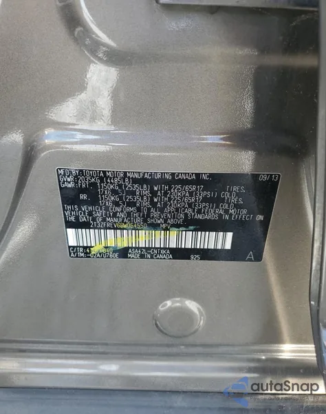 2013 Toyota Rav4 Le from USA, damaged, VIN 2T3ZFREV6DW054550